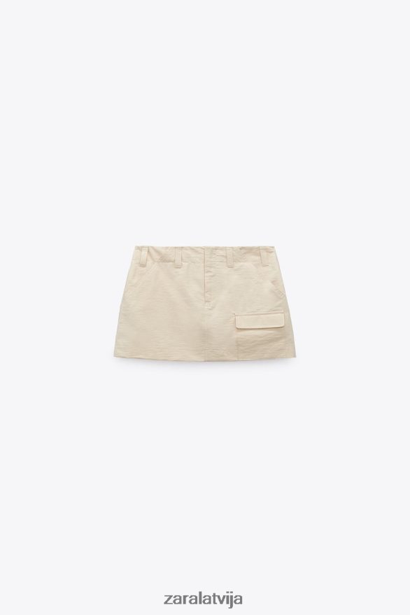 kabatas skorts sievietes Zara bēšs 6ZTV40614 apģērbs