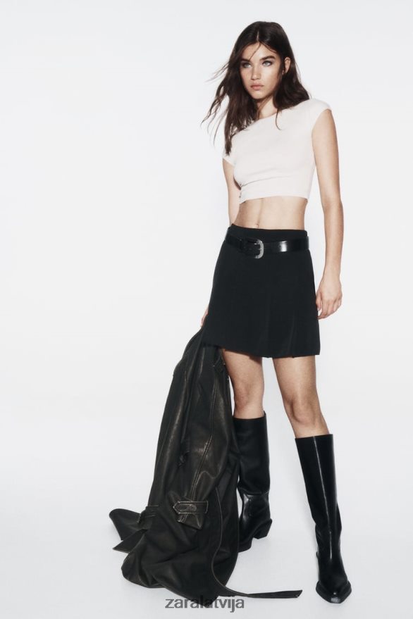 kastes kroku mini svārki sievietes Zara melns 6ZTV40659 apģērbs