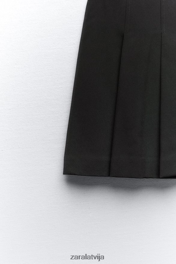 kastes kroku mini svārki sievietes Zara melns 6ZTV40659 apģērbs