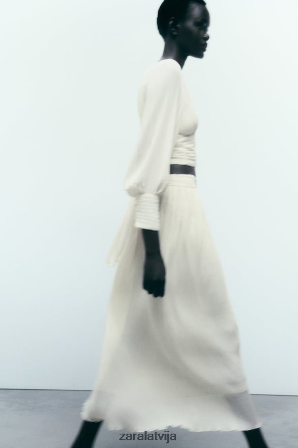 kroku midi svārki sievietes Zara austeru balts 6ZTV40700 apģērbs