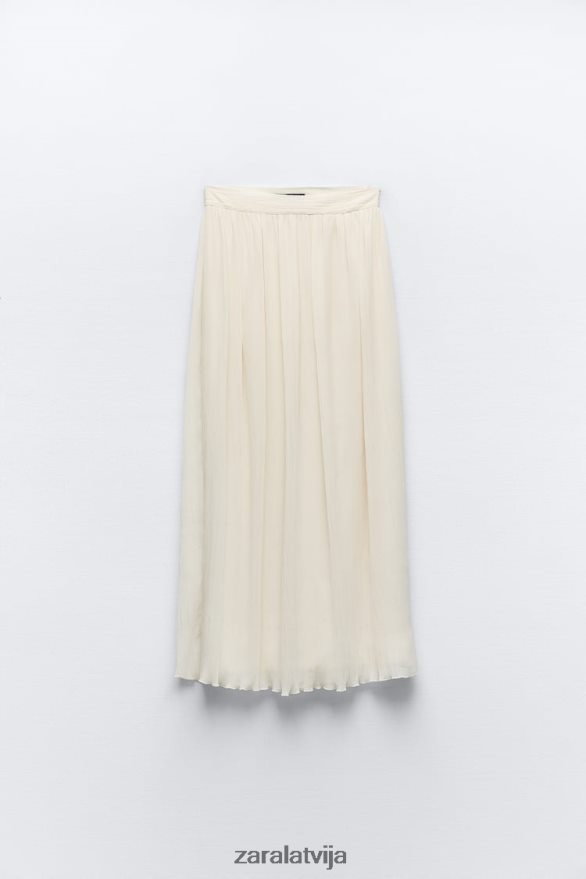 kroku midi svārki sievietes Zara austeru balts 6ZTV40700 apģērbs