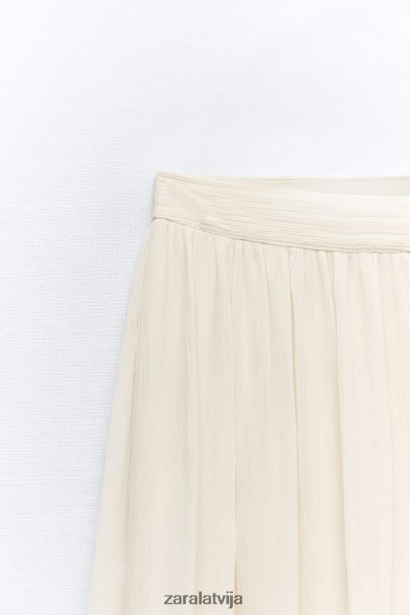 kroku midi svārki sievietes Zara austeru balts 6ZTV40700 apģērbs