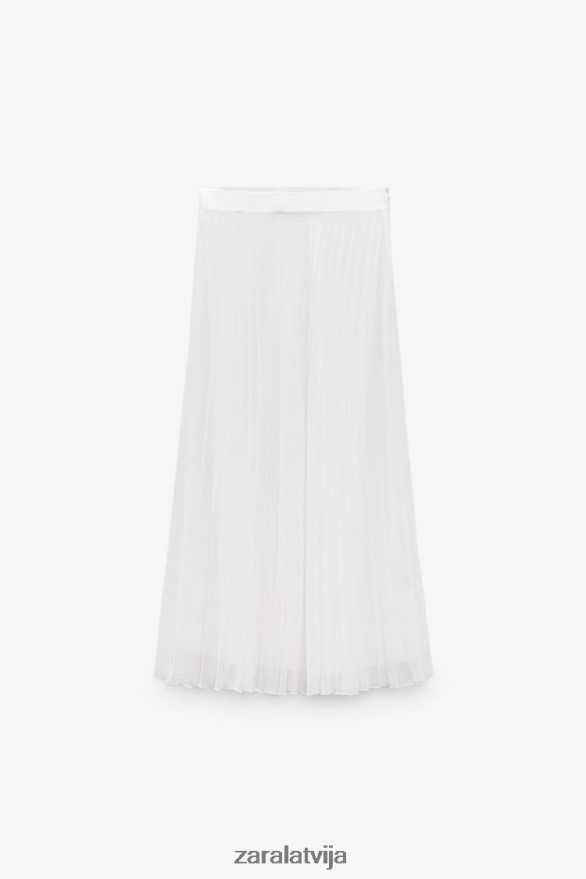 kroku midi svārki sievietes Zara balts 6ZTV40672 apģērbs