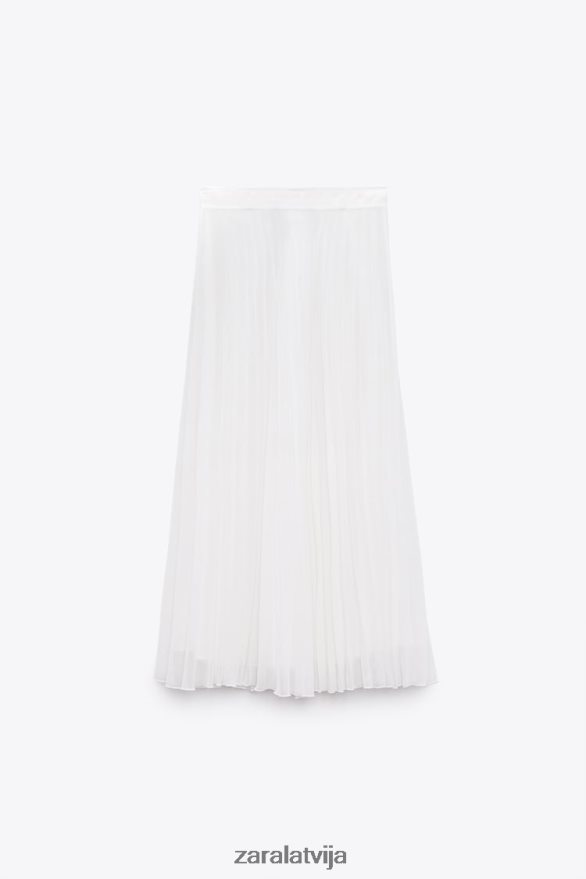 kroku midi svārki sievietes Zara balts 6ZTV40672 apģērbs