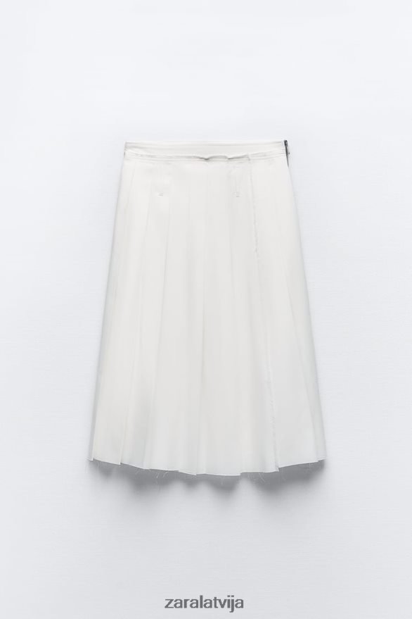 kroku midi svārki sievietes Zara ekru 6ZTV40718 apģērbs