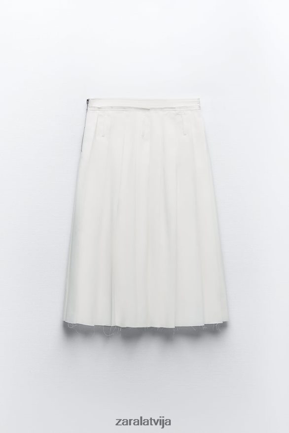 kroku midi svārki sievietes Zara ekru 6ZTV40718 apģērbs