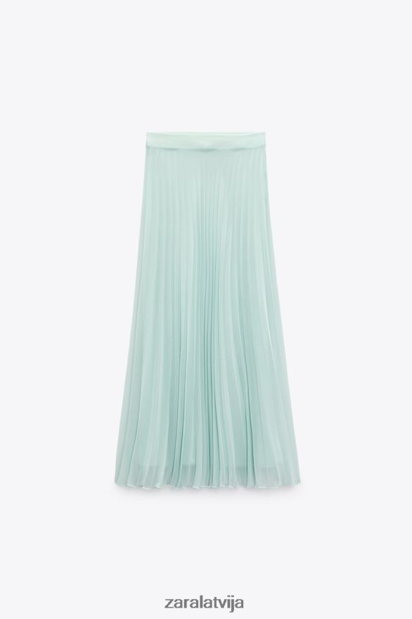 kroku midi svārki sievietes Zara jūras zaļa 6ZTV40710 apģērbs