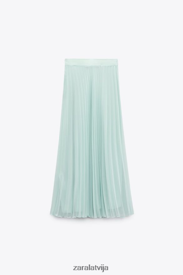 kroku midi svārki sievietes Zara jūras zaļa 6ZTV40710 apģērbs