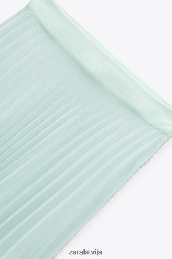 kroku midi svārki sievietes Zara jūras zaļa 6ZTV40710 apģērbs