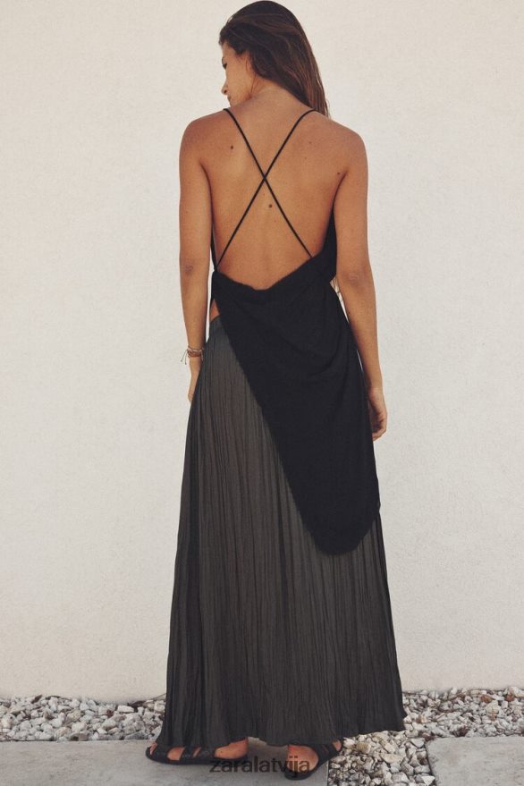 kroku midi svārki sievietes Zara pelēks 6ZTV40657 apģērbs