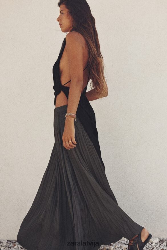 kroku midi svārki sievietes Zara pelēks 6ZTV40657 apģērbs