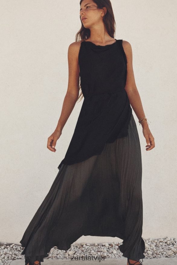 kroku midi svārki sievietes Zara pelēks 6ZTV40657 apģērbs