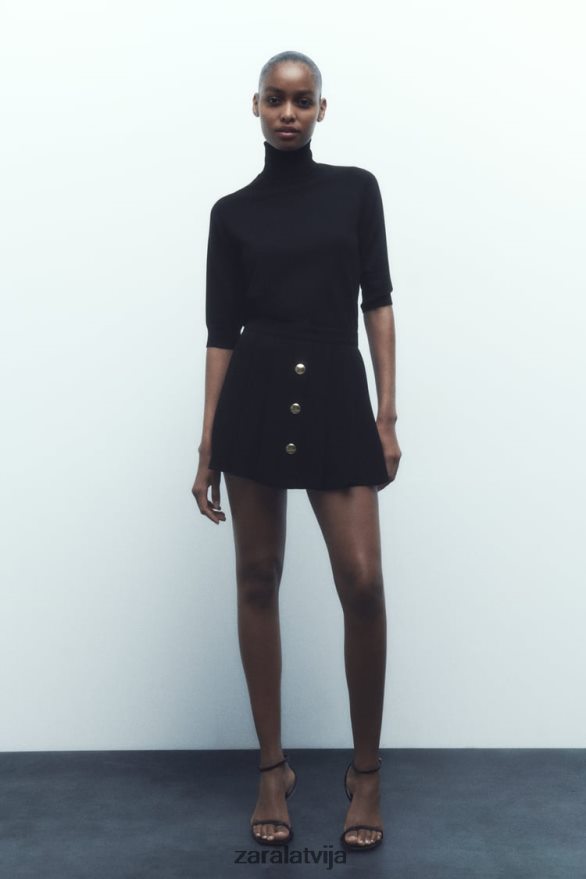 kroku skorts sievietes Zara melns 6ZTV40539 apģērbs