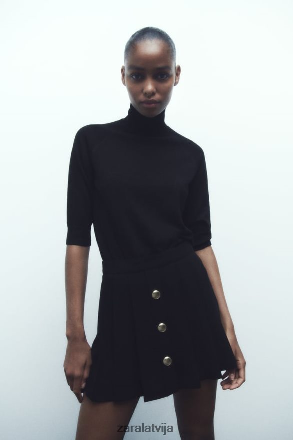 kroku skorts sievietes Zara melns 6ZTV40539 apģērbs