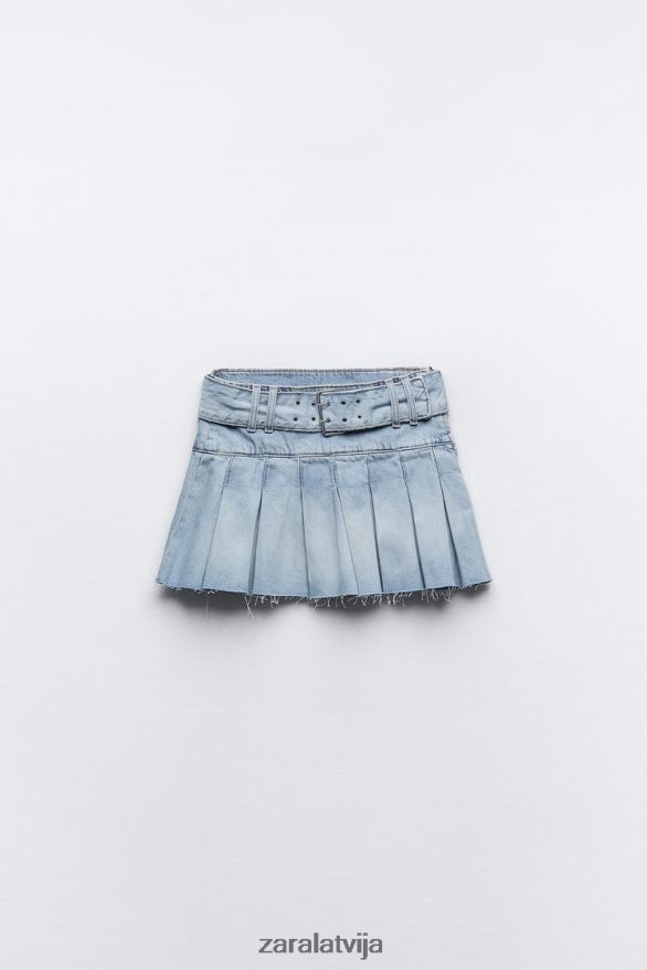 kroku trf džinsa svārki sievietes Zara gaiši zils 6ZTV40683 apģērbs