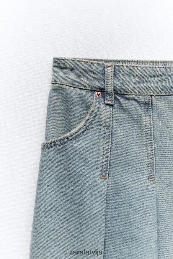 kroku trf džinsa svārki sievietes Zara zils 6ZTV40716 apģērbs