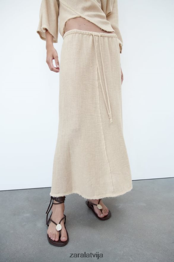 lauku stila svārki sievietes Zara smiltis 6ZTV40708 apģērbs