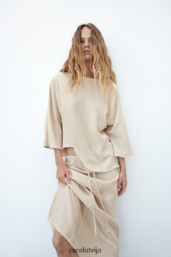 lauku stila svārki sievietes Zara smiltis 6ZTV40708 apģērbs