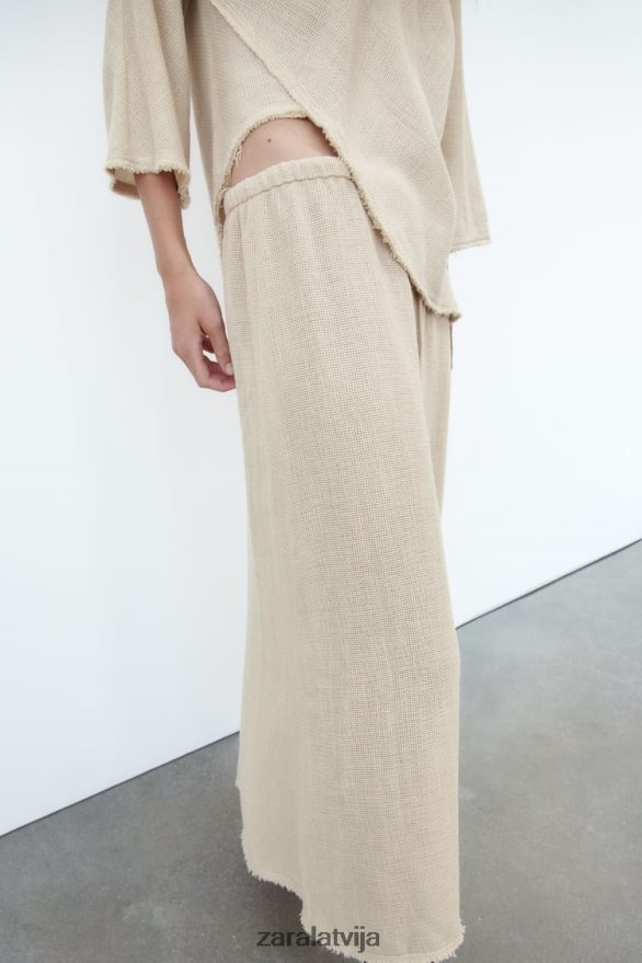 lauku stila svārki sievietes Zara smiltis 6ZTV40708 apģērbs