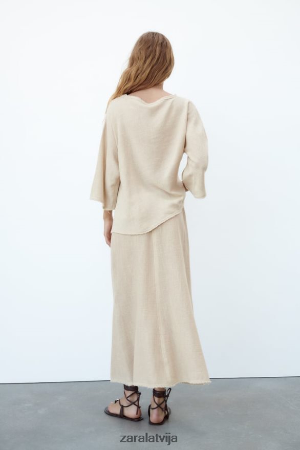 lauku stila svārki sievietes Zara smiltis 6ZTV40708 apģērbs