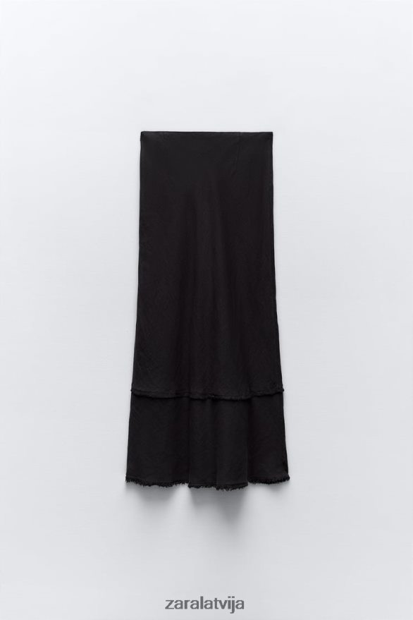 lina midi svārki sievietes Zara antracīta pelēks 6ZTV40678 apģērbs