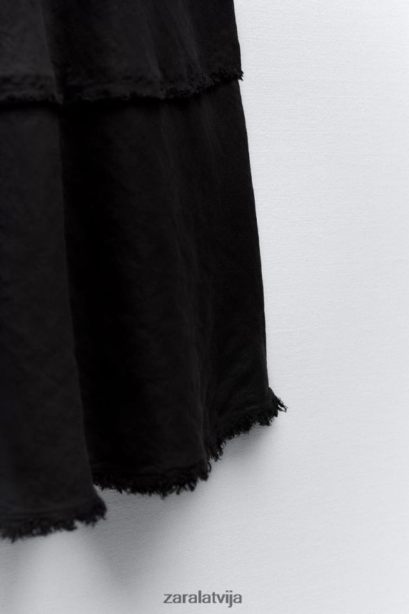 lina midi svārki sievietes Zara antracīta pelēks 6ZTV40678 apģērbs