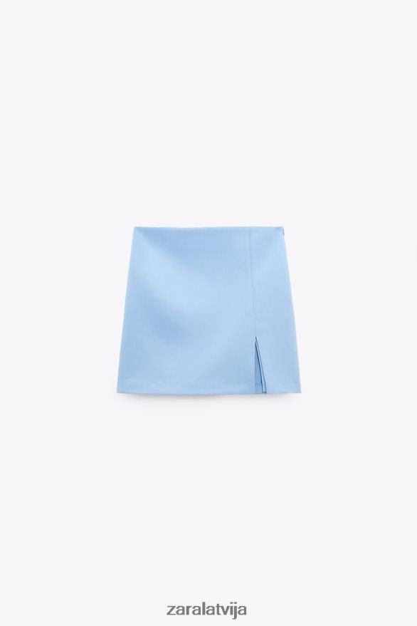 šķēlums skorts sievietes Zara gaiši zils 6ZTV40536 apģērbs
