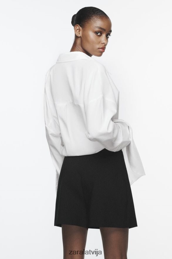 šķēlums skorts sievietes Zara melns 6ZTV40588 apģērbs