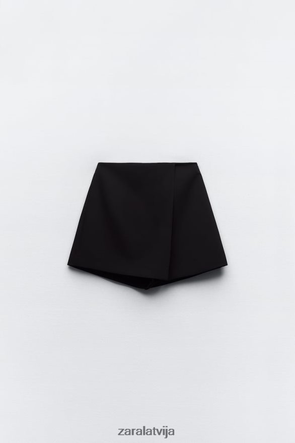 šķēlums skorts sievietes Zara melns 6ZTV40588 apģērbs