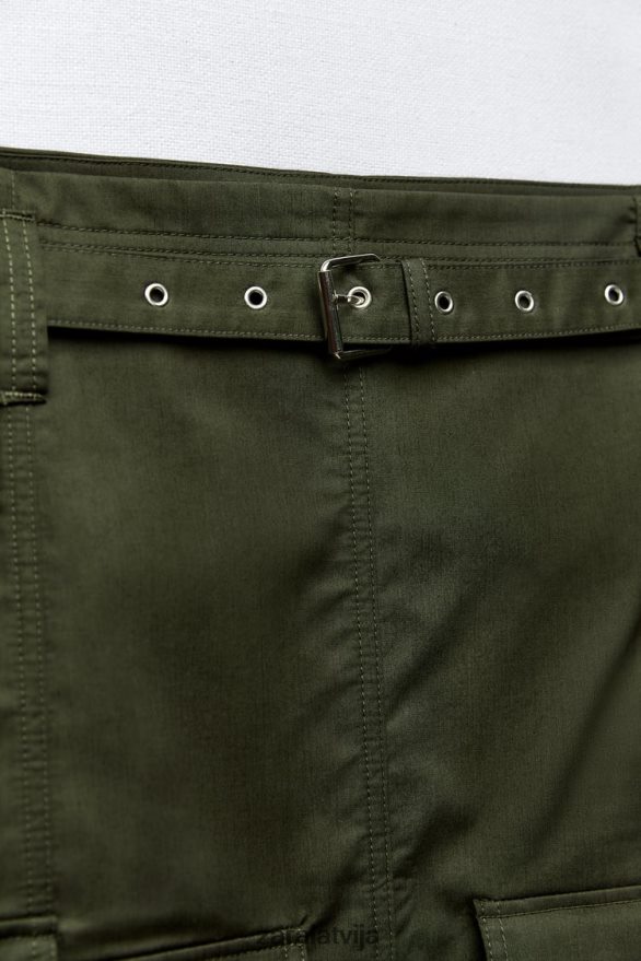 midi kabatas svārki sievietes Zara vidus haki 6ZTV40655 apģērbs