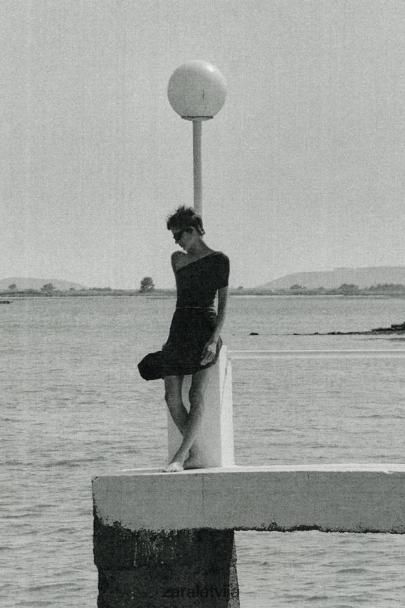 midi svārki ar izlocījumu sievietes Zara pīle zila 6ZTV40705 apģērbs