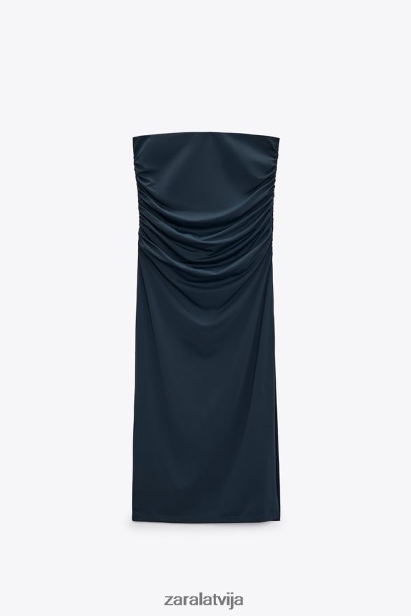 midi svārki ar izlocījumu sievietes Zara pīle zila 6ZTV40705 apģērbs
