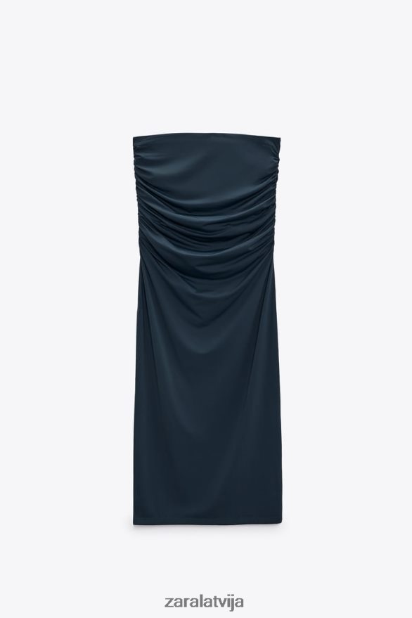 midi svārki ar izlocījumu sievietes Zara pīle zila 6ZTV40705 apģērbs