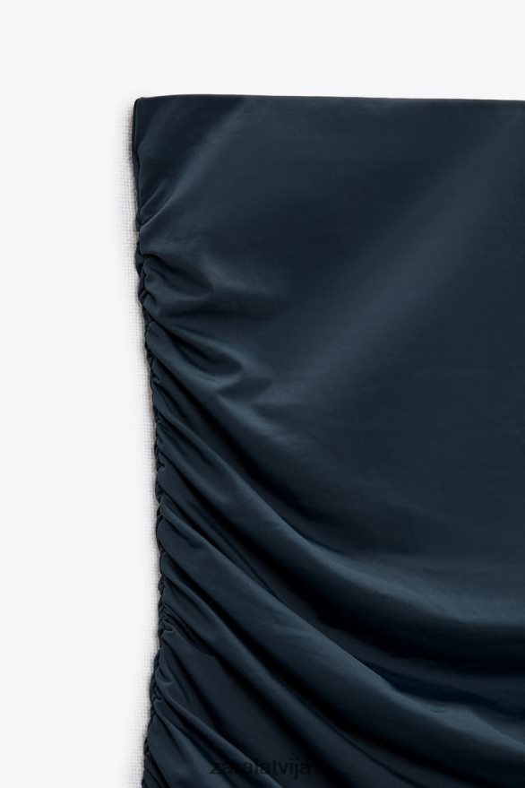 midi svārki ar izlocījumu sievietes Zara pīle zila 6ZTV40705 apģērbs