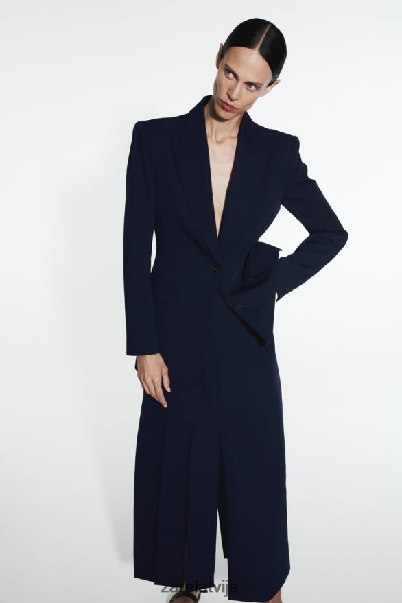 midi svārki ar šķēlumiem sānos sievietes Zara jūras zils 6ZTV40654 apģērbs