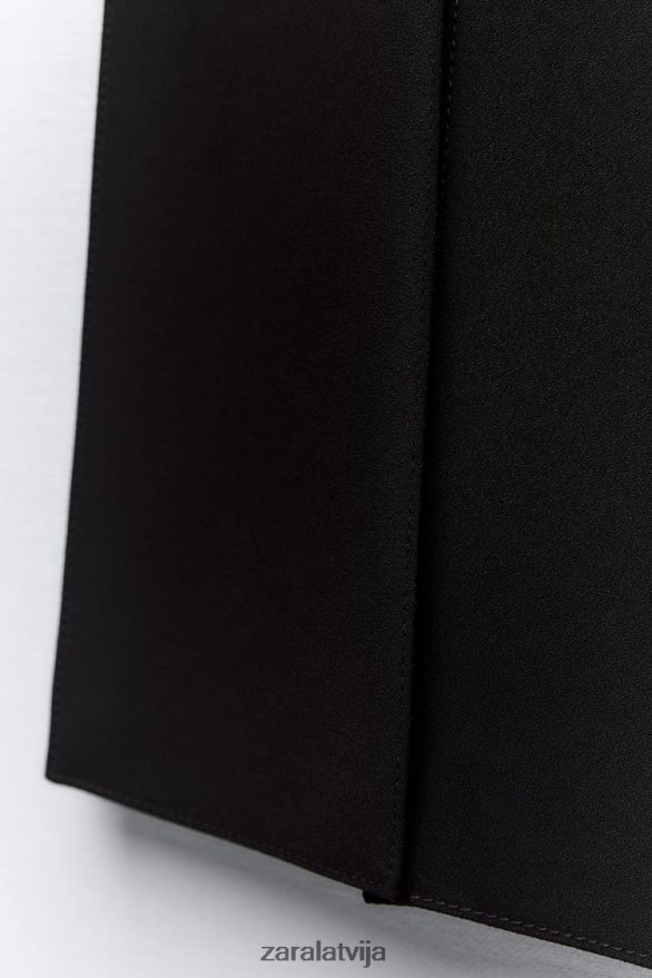 midi svārki ar strēmelītēm sievietes Zara melns 6ZTV40690 apģērbs