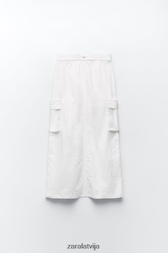 neilona midi svārki sievietes Zara balts 6ZTV40719 apģērbs