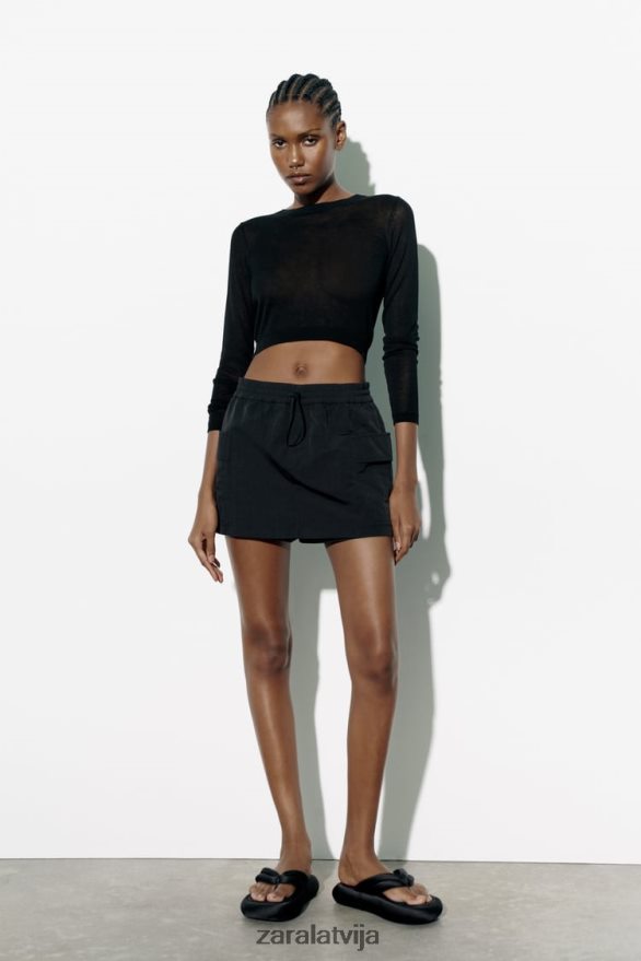 neilona skorts sievietes Zara melns 6ZTV40557 apģērbs