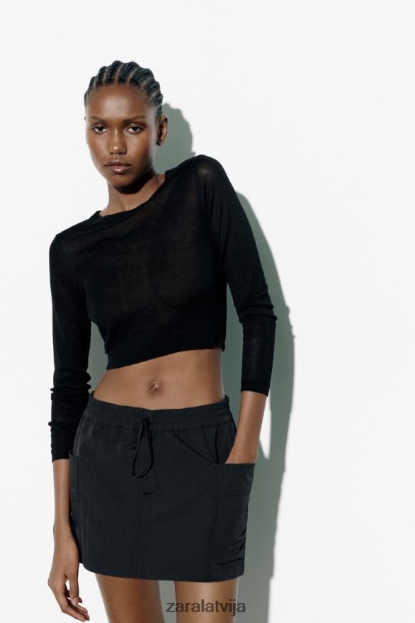 neilona skorts sievietes Zara melns 6ZTV40557 apģērbs