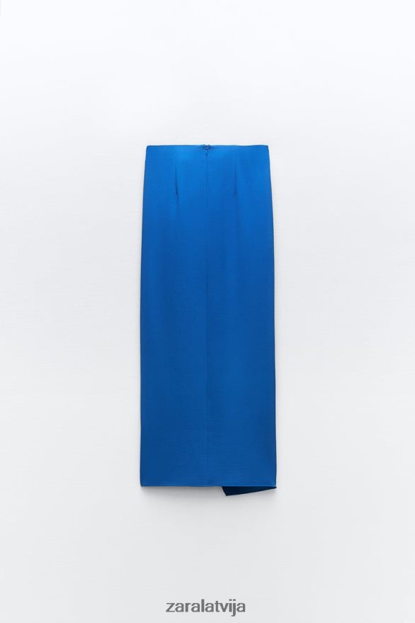 raupti midi svārki sievietes Zara kobalts 6ZTV40703 apģērbs