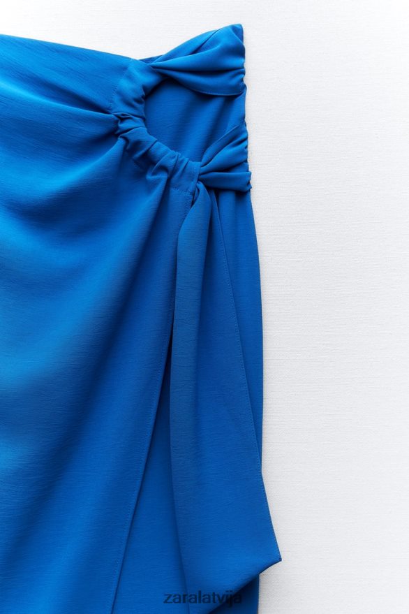 raupti midi svārki sievietes Zara kobalts 6ZTV40703 apģērbs