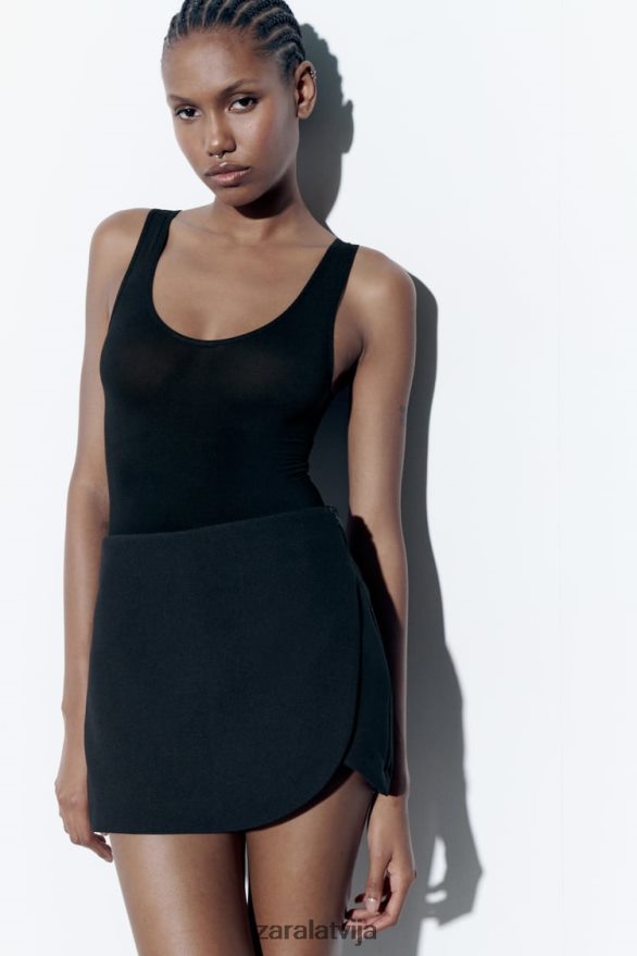 skorts sievietes Zara melns 6ZTV40544 apģērbs