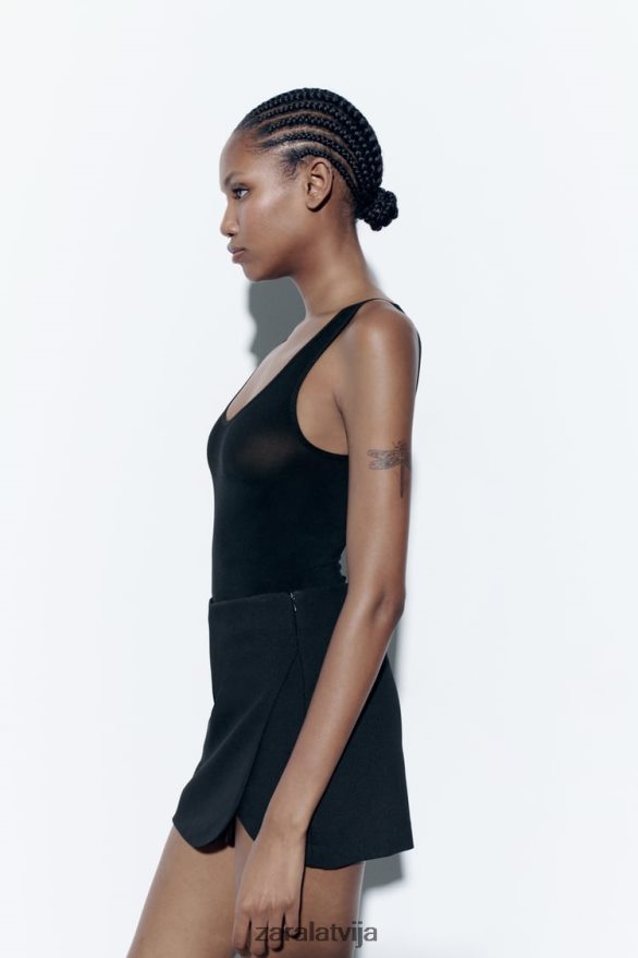 skorts sievietes Zara melns 6ZTV40544 apģērbs