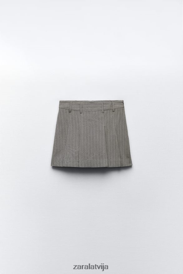 skujiņas skorts sievietes Zara pelēkais merģelis 6ZTV40556 apģērbs