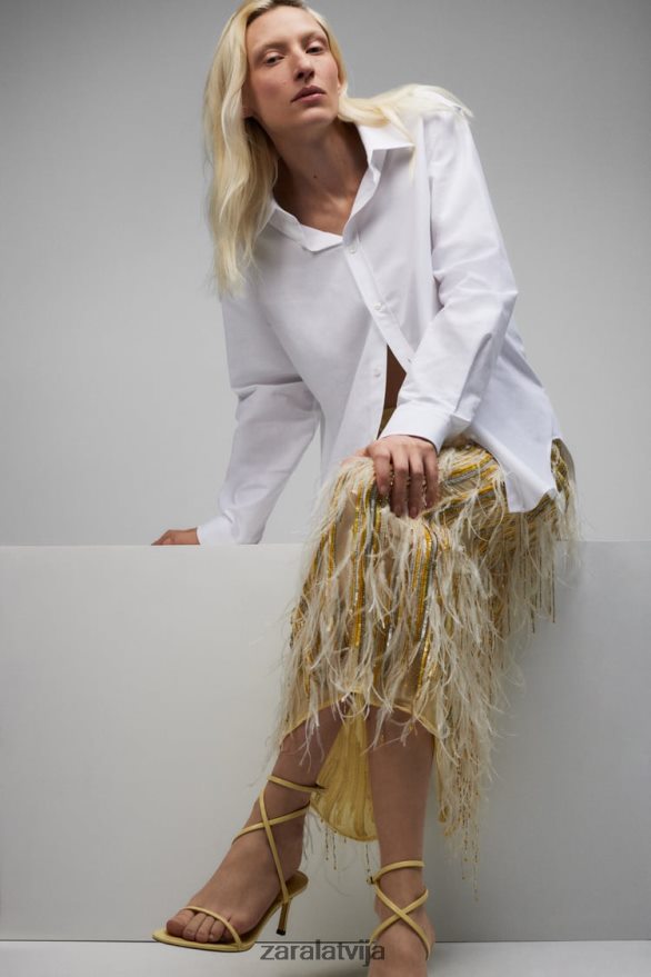 spalvu kristāla svārki ierobežots izdevums sievietes Zara dzeltens 6ZTV40722 apģērbs