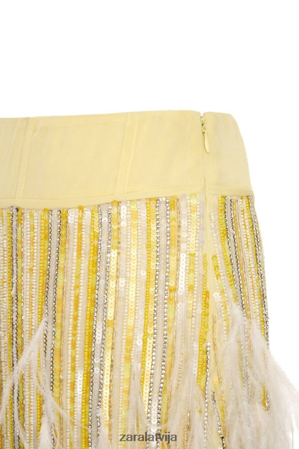 spalvu kristāla svārki ierobežots izdevums sievietes Zara dzeltens 6ZTV40722 apģērbs