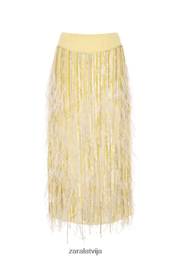 spalvu kristāla svārki ierobežots izdevums sievietes Zara dzeltens 6ZTV40722 apģērbs