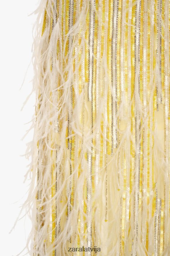 spalvu kristāla svārki ierobežots izdevums sievietes Zara dzeltens 6ZTV40722 apģērbs