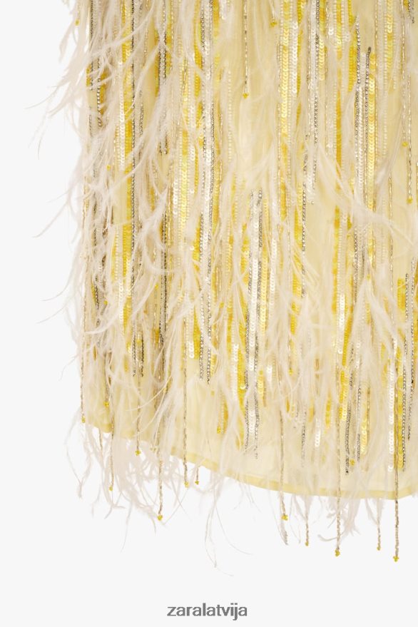 spalvu kristāla svārki ierobežots izdevums sievietes Zara dzeltens 6ZTV40722 apģērbs