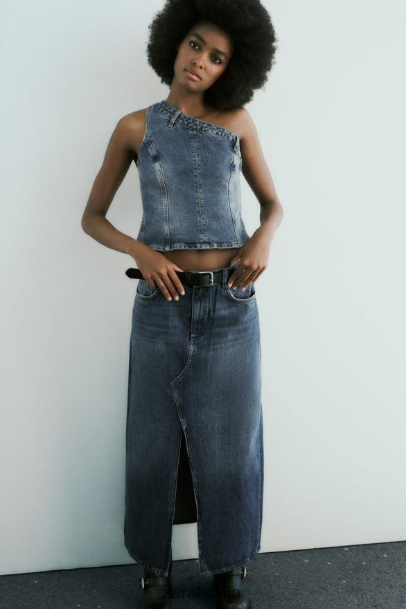 trf garie džinsa svārki sievietes Zara jūras zils 6ZTV40650 apģērbs